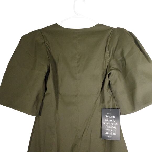 New Tuckernuck Women's Medium Olive Green Ariella Mini Dress Short Sleeve 230330 - Picture 11 of 11